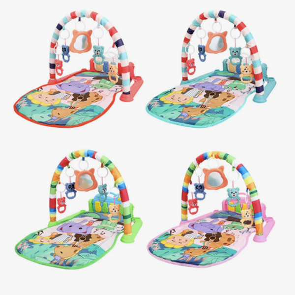 Transform playtime into an exciting learning experience with our Baby Gym SmartPlay and Piano Discovery Mat! If you want to entertain your Little One while providing a safe and stimulating environment, this Kick and Play Piano Tummy Time Mat is a must-have. Vibrant colors, soothing music, and cozy comfort surround your baby as they kick and crawl to enchanting sights and sounds.