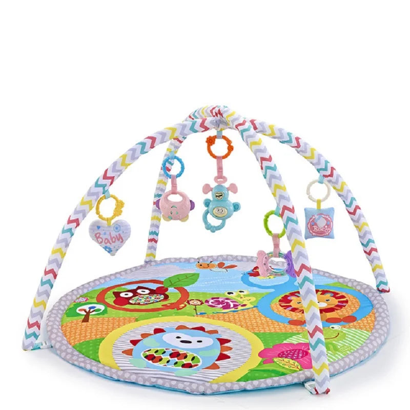 Create the ideal play and development space for your Little One with our Multifunctional Baby Gym and Mat! Designed to stimulate both visual and motor skills, this activity frame includes small hanging pendants that captivate your baby’s attention, encouraging them to reach, grab, and explore. Whether they’re lying down or playing on their tummy, this baby mat promotes essential developmental milestones like early education and crawling.