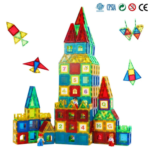 Introducing the Magplayer Magnetic Building Blocks, a must-have for every child’s playroom. These vibrant, magnetic tiles are designed to inspire creativity and enhance STEM (science, technology, engineering, and math) skills. They offer endless possibilities for imaginative play.