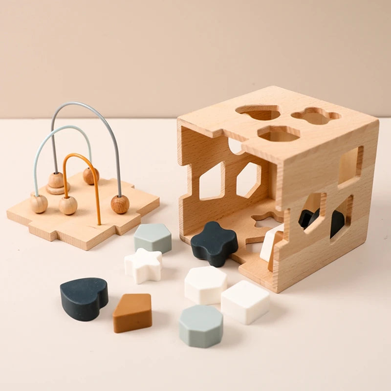 Introduce your child to the world of shapes, colors, and creativity with our Baby Wooden Montessori Toys! This engaging puzzle blocks game features geometric shape blocks designed for stacking and matching. Perfect for little hands, these montessori toys not only foster imaginative play but also enhance fine motor skills and cognitive development.