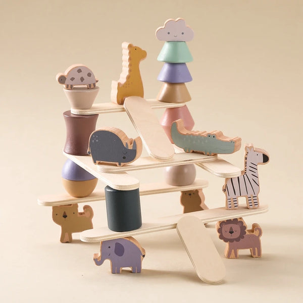 Bring the joy of learning and play to your child with our Wooden Animal Stacking Toy! Designed to promote balance, coordination, and problem-solving, this Montessori-inspired stacking toy allows children to explore the fun of construction while enhancing fine motor skills. Crafted from high-quality wood, this building toy encourages creativity as Little Ones stack and balance the adorable animal blocks.