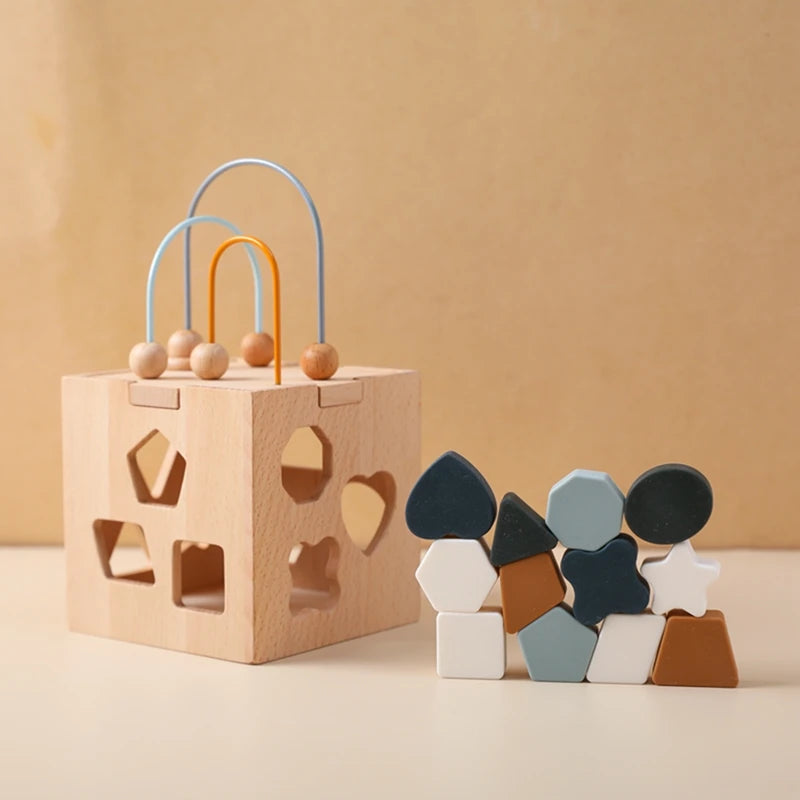 Introduce your child to the world of shapes, colors, and creativity with our Baby Wooden Montessori Toys! This engaging puzzle blocks game features geometric shape blocks designed for stacking and matching. Perfect for little hands, these montessori toys not only foster imaginative play but also enhance fine motor skills and cognitive development.