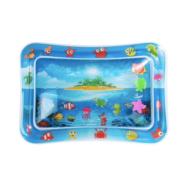 Give your baby the ultimate tummy time experience with our Baby Water Play Mat! Designed to strengthen head, neck, and shoulder muscles, this engaging baby mat features colorful foam fish inside for endless tactile and visual stimulation. Made from durable PVC, this inflatable water mat is safe, leak-proof, and perfect for promoting sensory development and motor skills.